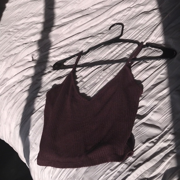 Brandy Melville Burgundy Ribbed Tank - Picture 3 of 5